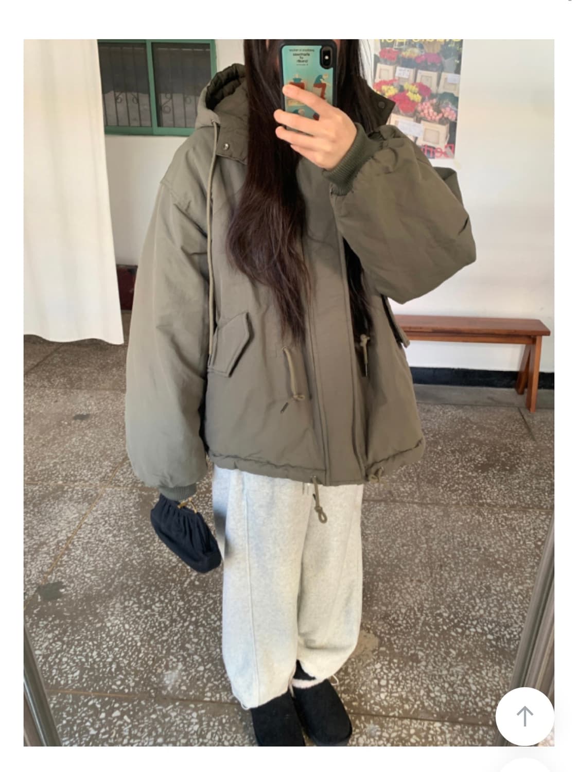 키이라 카키 리버시블 야상 패딩 상품이미지4