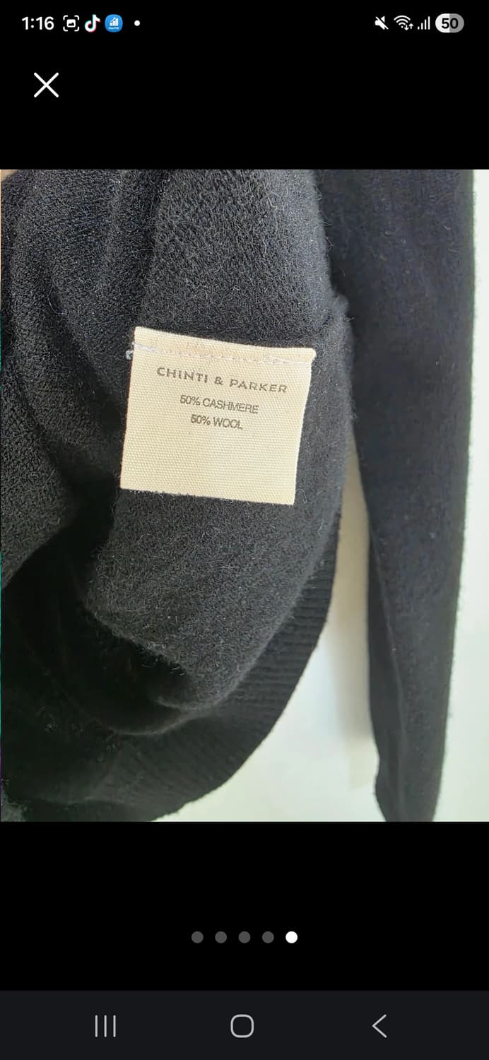 CHINTI & PARKER (친티 앤 파커) 타이넥 배색 리본 니트 L 상품이미지5