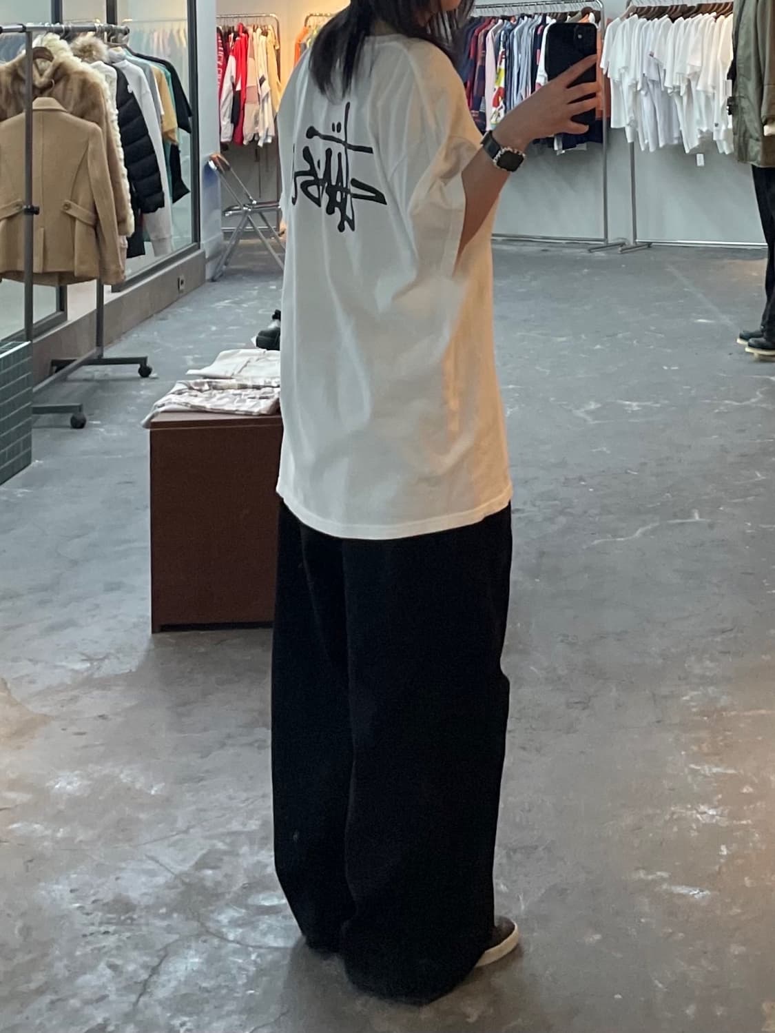 스투시 베이직로고 화이트 반팔 H1488 상품이미지2