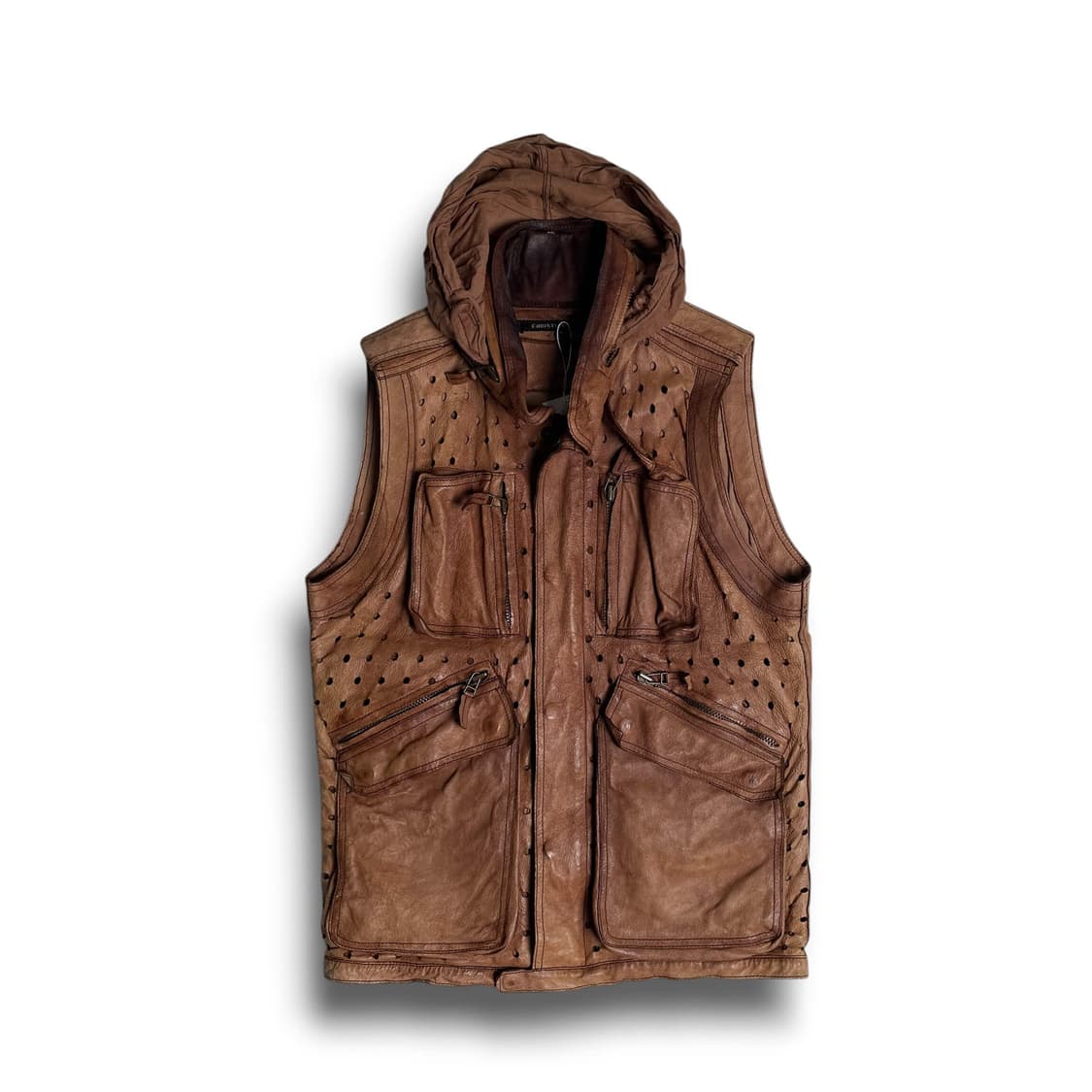 Christian peau 피그스킨 펀칭 레더 베스트 상품이미지1