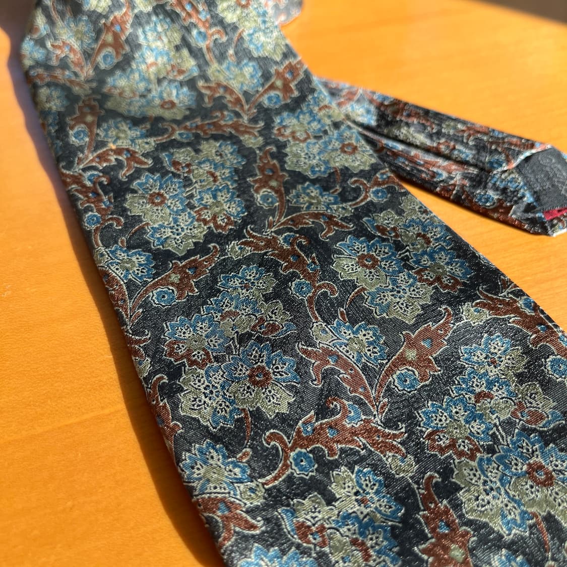 90s 버버리 플로럴 자카드 넥타이 상품이미지1