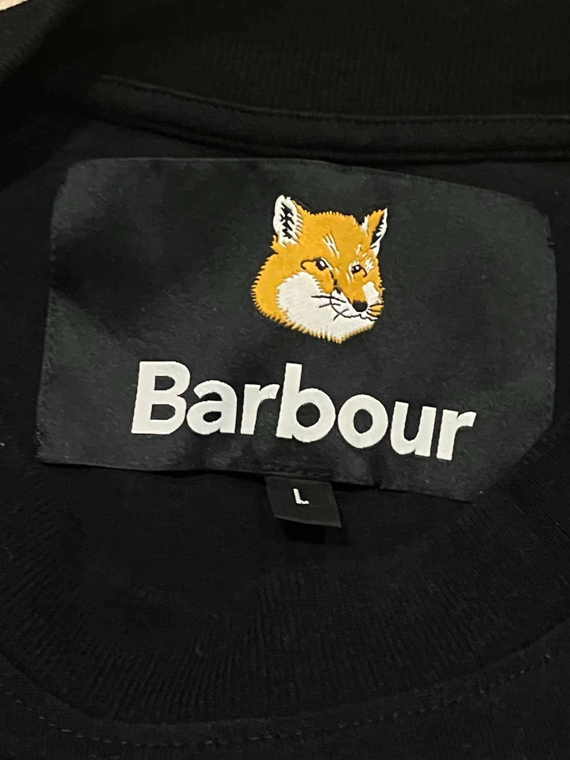 메종키츠네X바버 콜라보 블랙 롱슬리브 상품이미지2