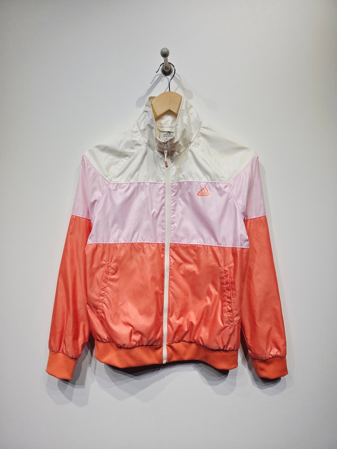 아디다스 컬러블록 바람막이 핑크 오렌지_90 상품이미지2