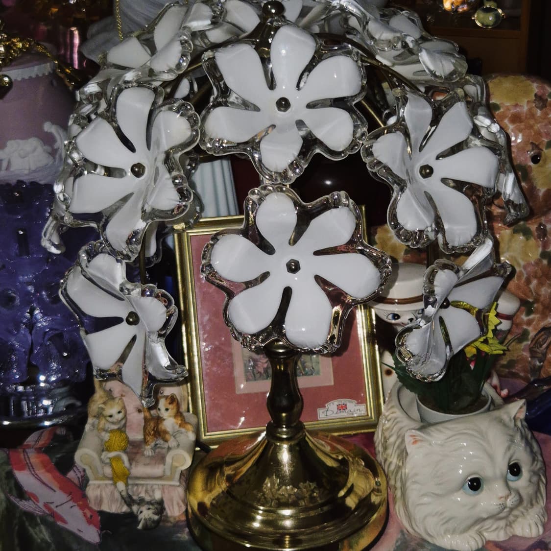 90s 키시마 화이트 부케 꽃잎 나무 램프 상품이미지9