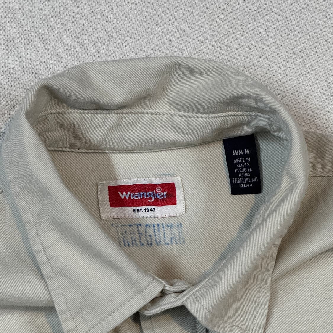 M) Wrangler 랭글러 투포켓 워크웨어 코튼 셔츠 크림 베이지 상품이미지6