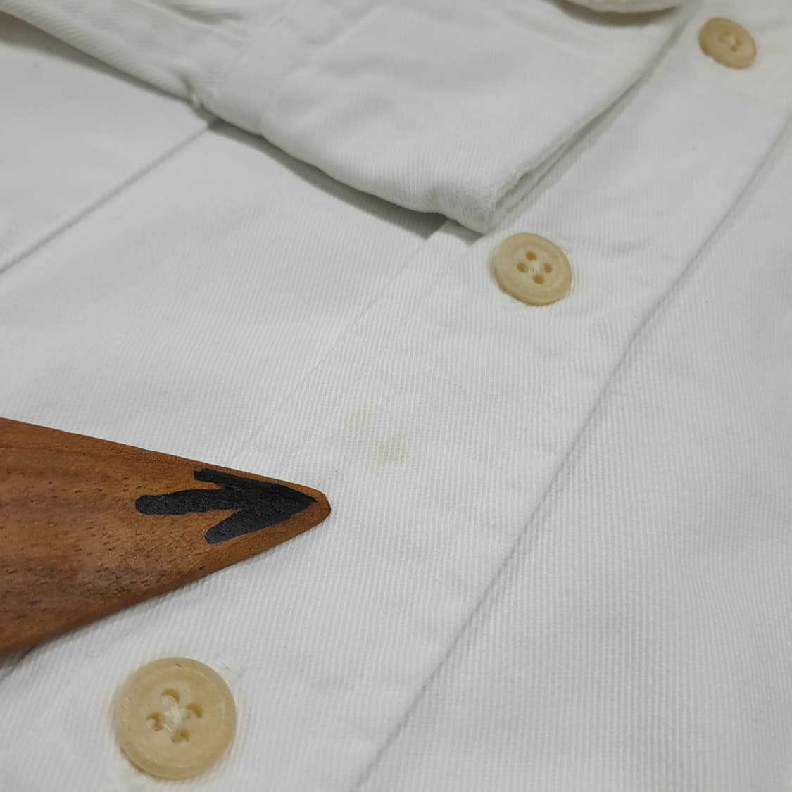 CL582 L 폴로 90s 미국판 코튼 트윌 플랩포켓 화이트 셔츠 남방 상품이미지5