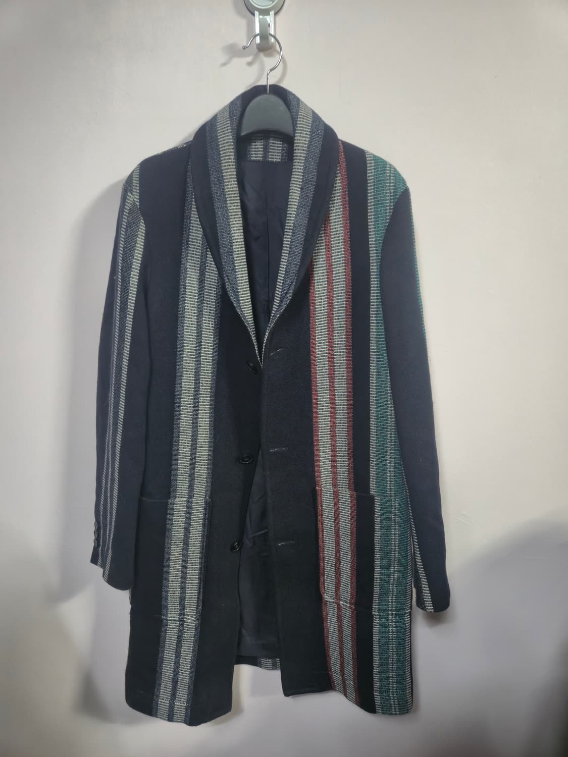 까르뱅 줄무늬 패턴 모직 코트 상품이미지1