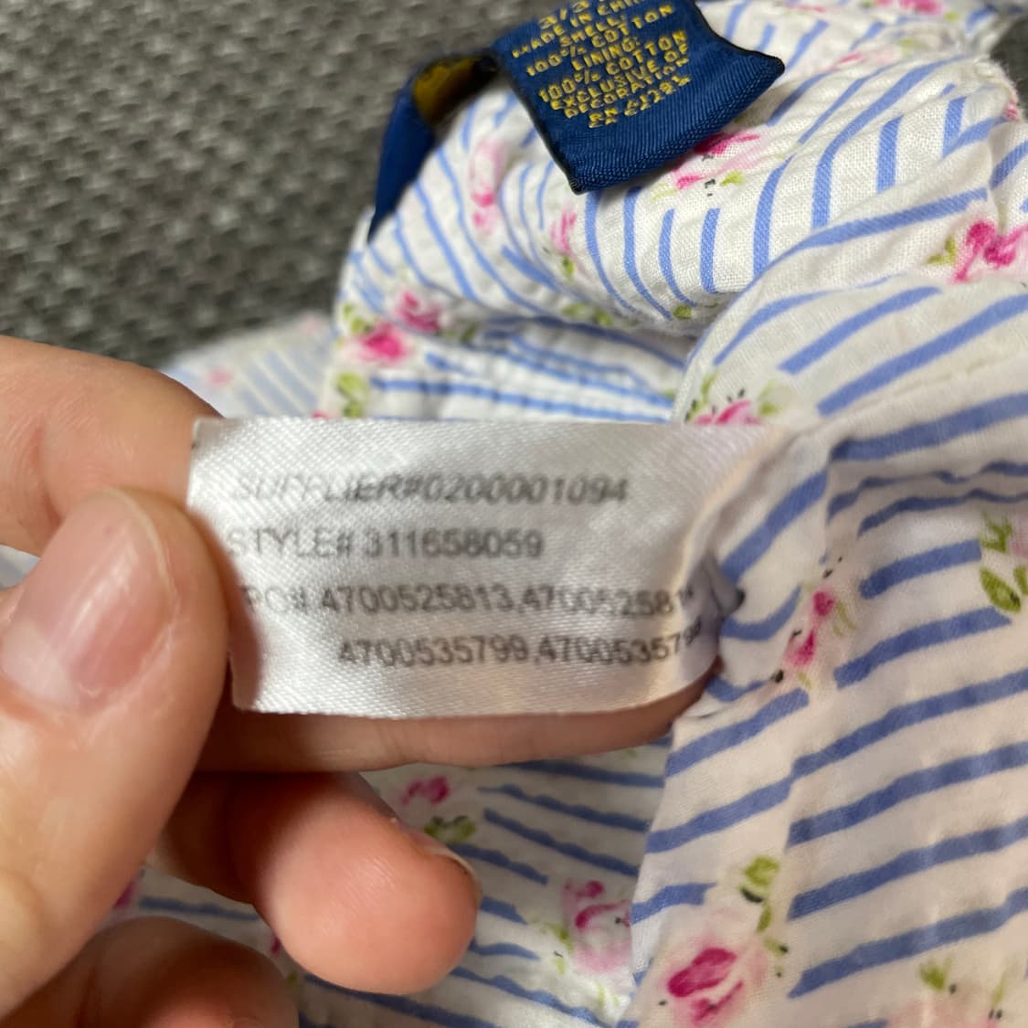 폴로랄프로렌 키즈 플라워패턴 스카이블루 스트라이프 롱 원피스 3T 상품이미지6