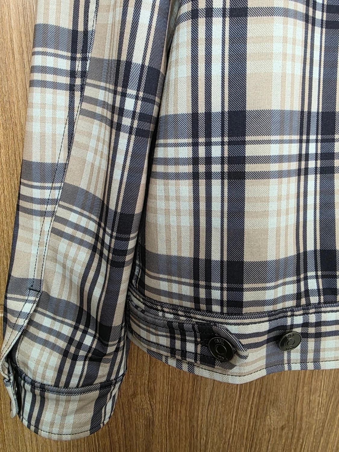 자라 체크 트러커 자켓 L 상품이미지7