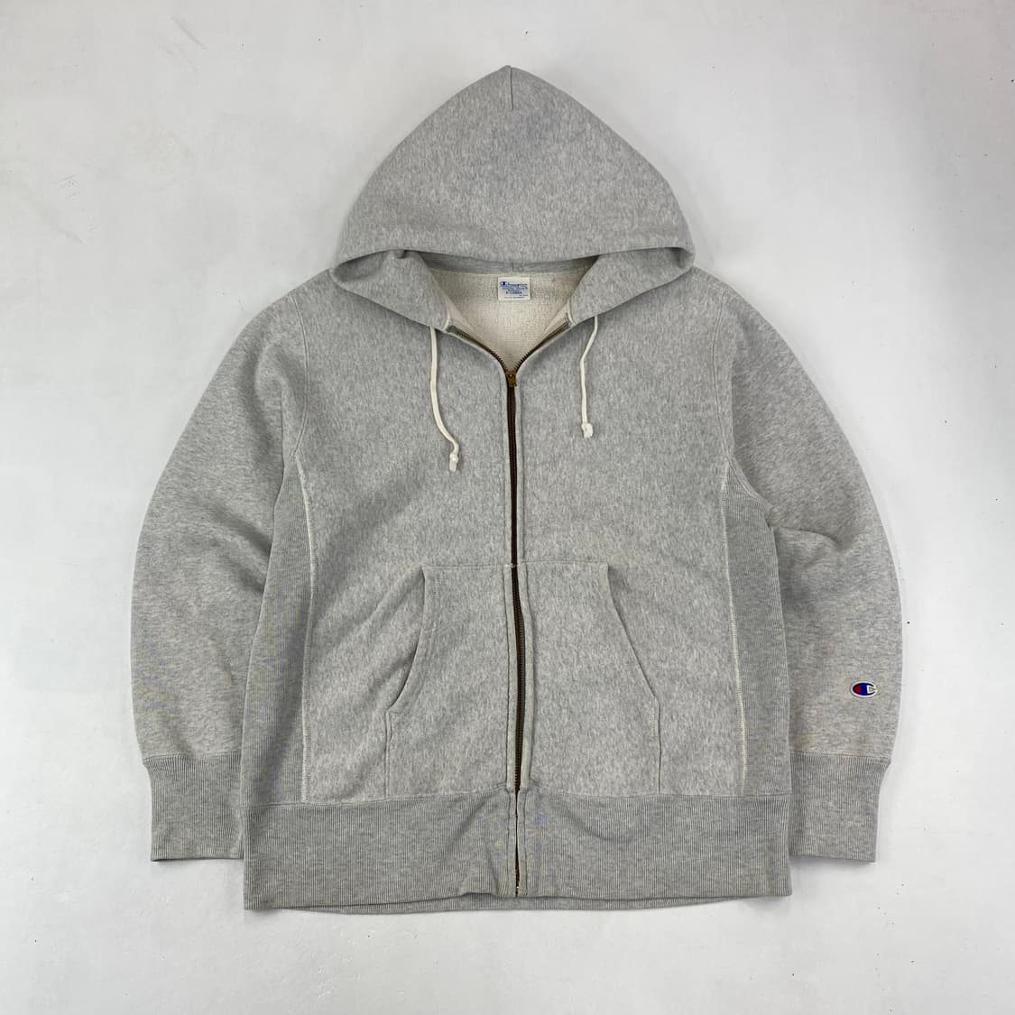 챔피언 리버스위브 블루 탭 그레이 후드 집업 (100) 상품이미지1