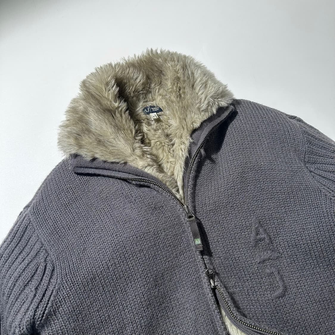 아르마니 진스 퍼 니트 집업 가디건 자켓 상품이미지4