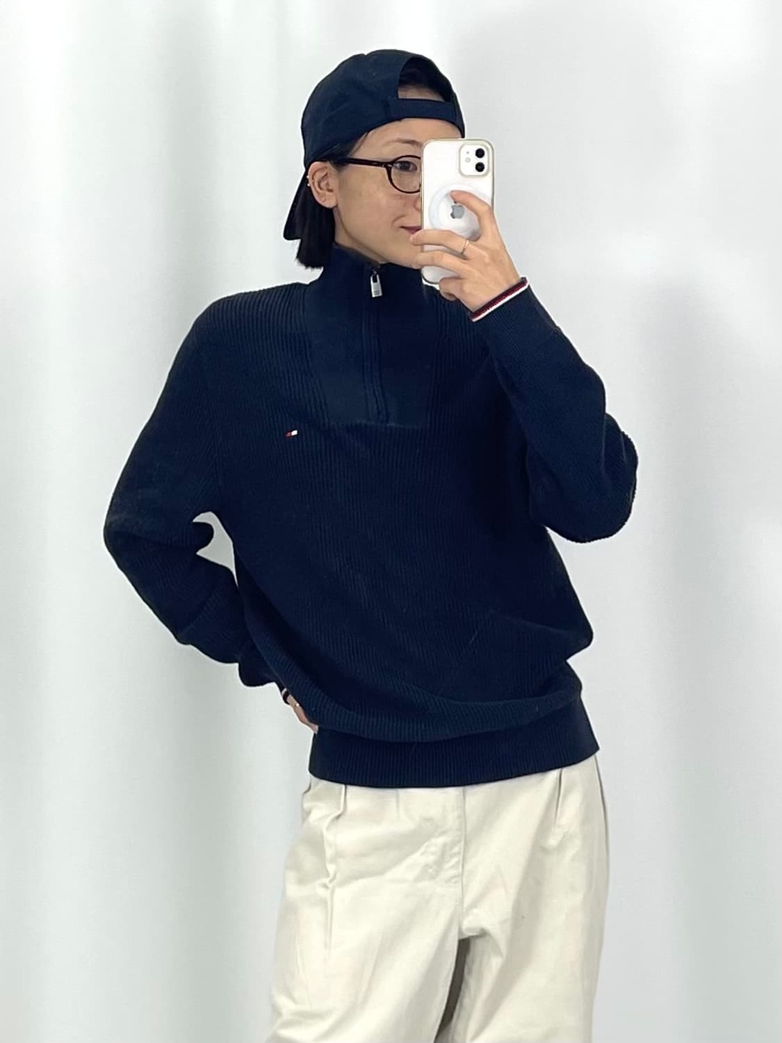  [M]타미힐피거 반집업 네이비 니트 상품이미지3