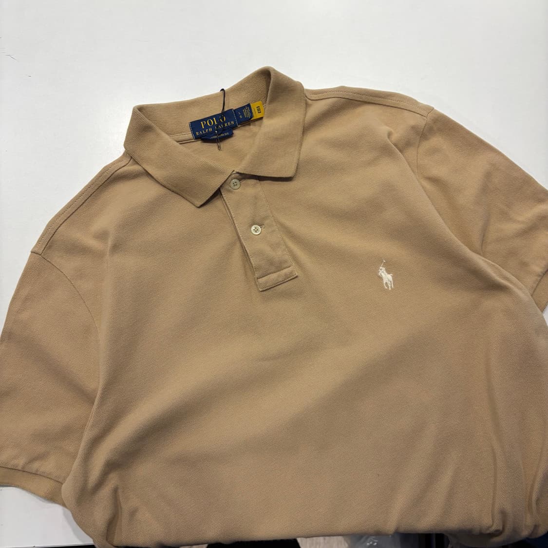 [L] 폴로 랄프로렌 신형 큐알 카라티 베이지 반팔 D602 상품이미지3