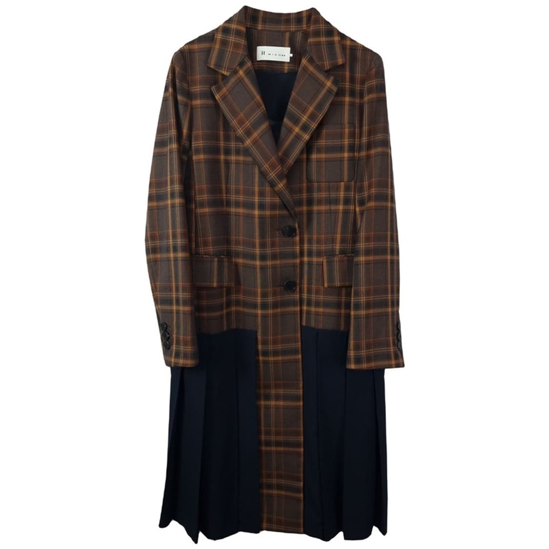 [미샤] 21S/S 레이어드 체크 코트 P01418 상품이미지2