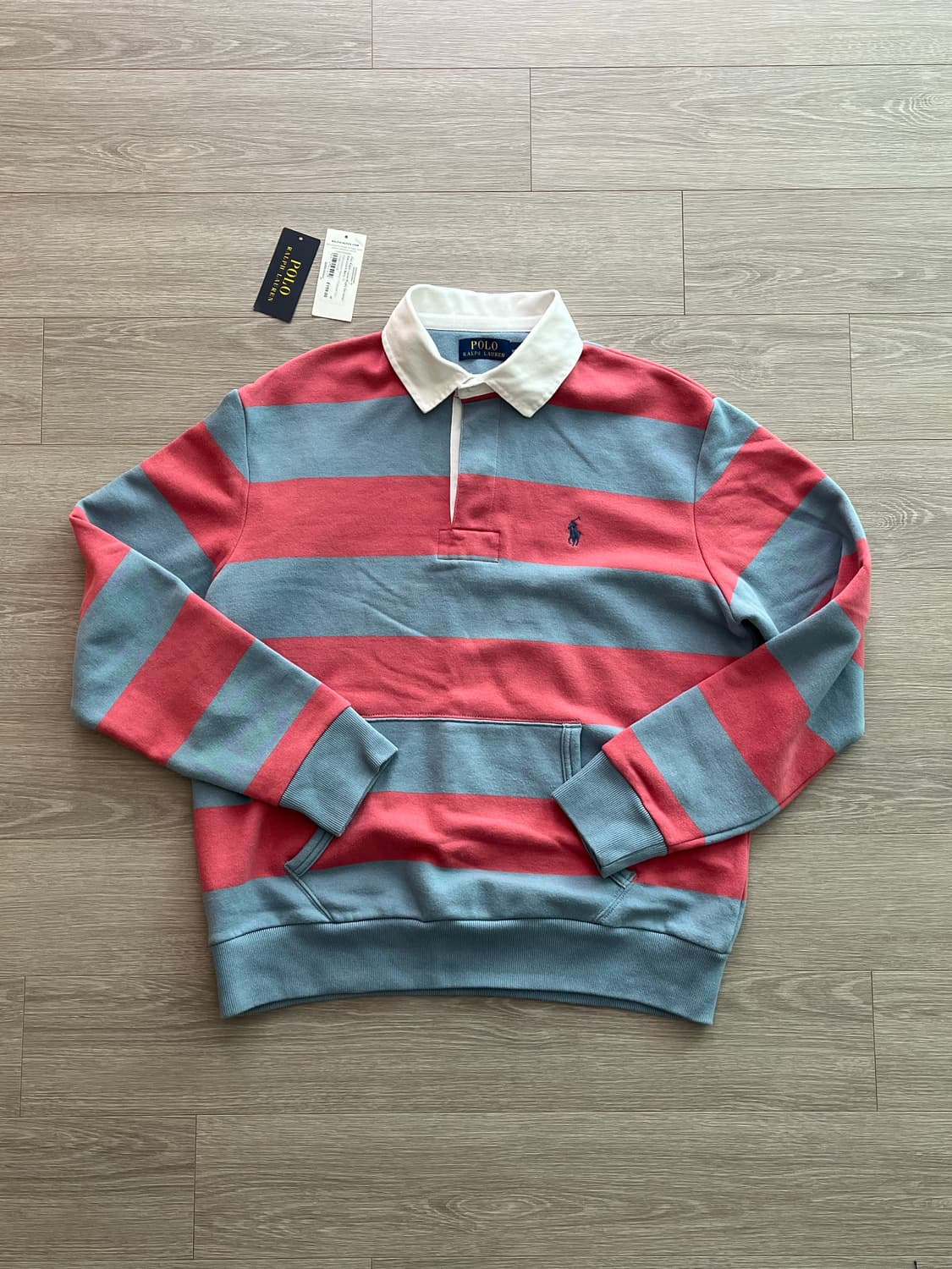 (국내미발매,새상품,송중기착용)폴로 랄프로렌 스트라이프 럭비셔츠 상품이미지1