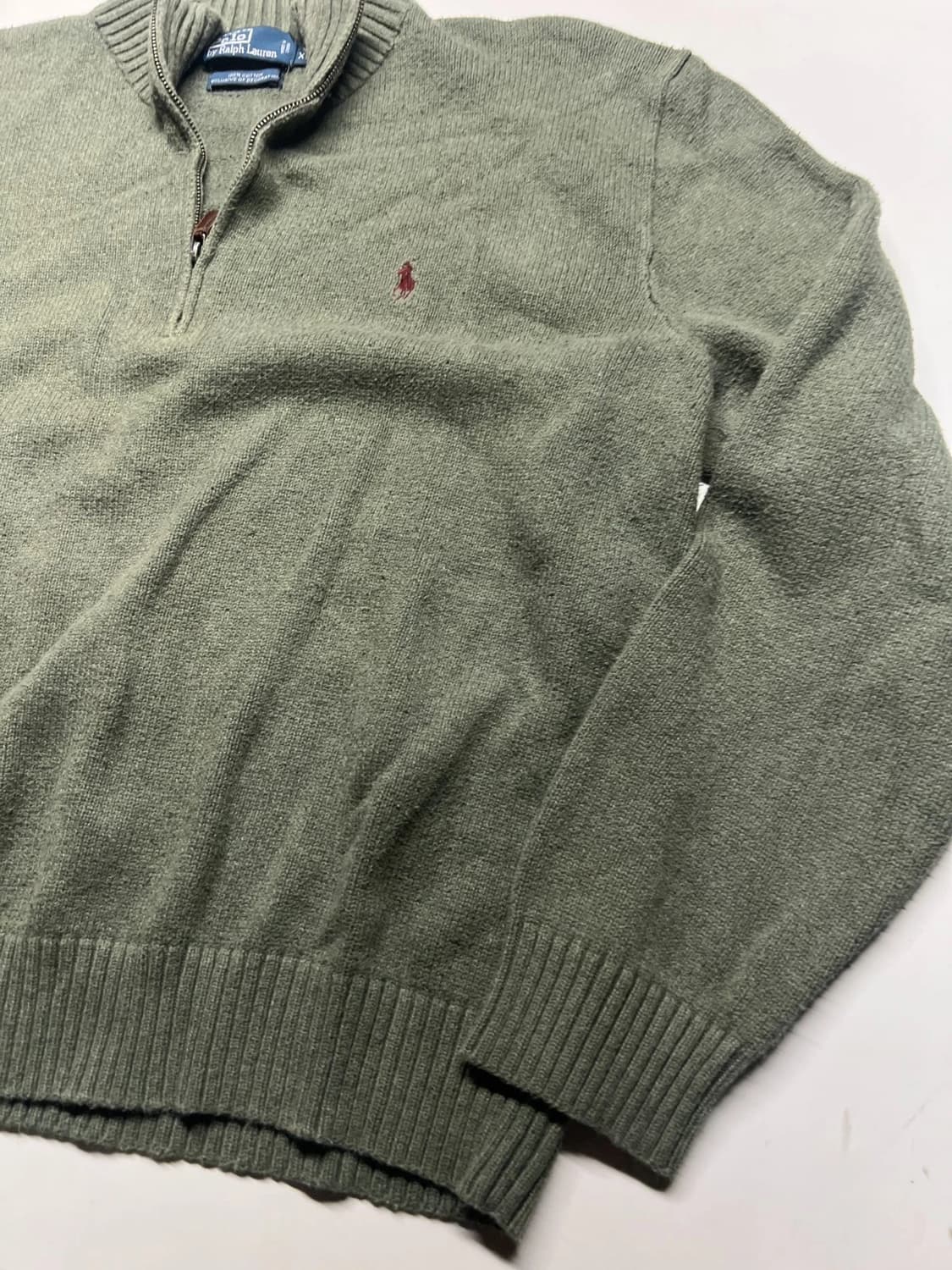 폴로 랄프 로렌 그린 코튼 하프 집업 스웨터 상품이미지5