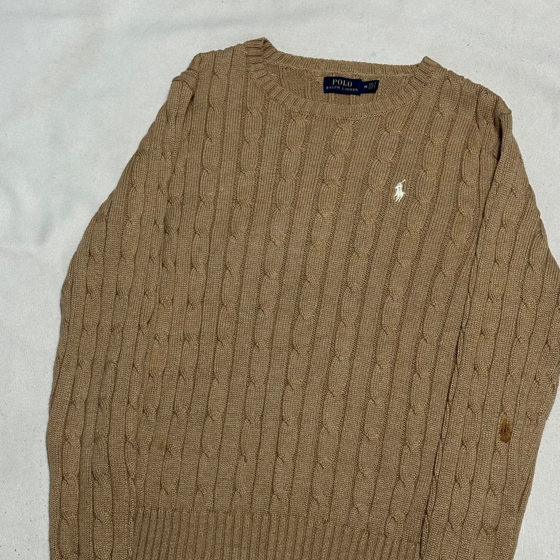 M 폴로랄프로렌 여성용 브라운 케이블 니트 상품이미지1