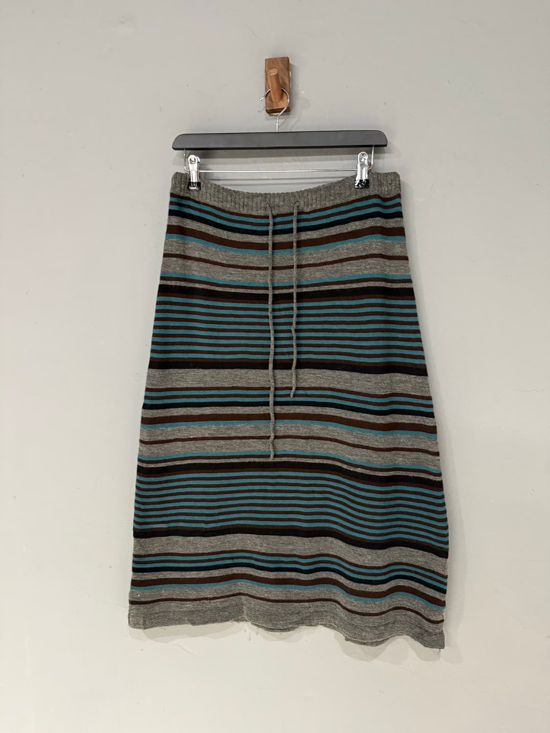 color mix stripe pattern knit skirt 상품이미지4