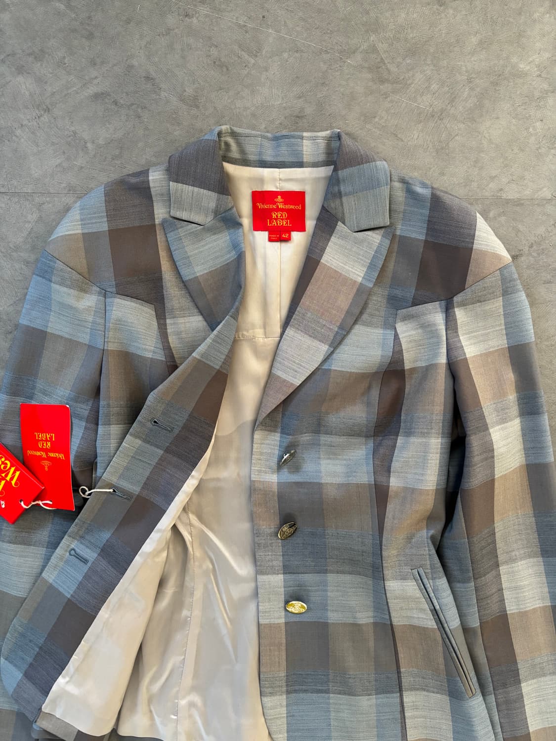 Vivienne Westwood 비비안웨스트우드 레드라벨 체크 싱글 자켓 상품이미지8