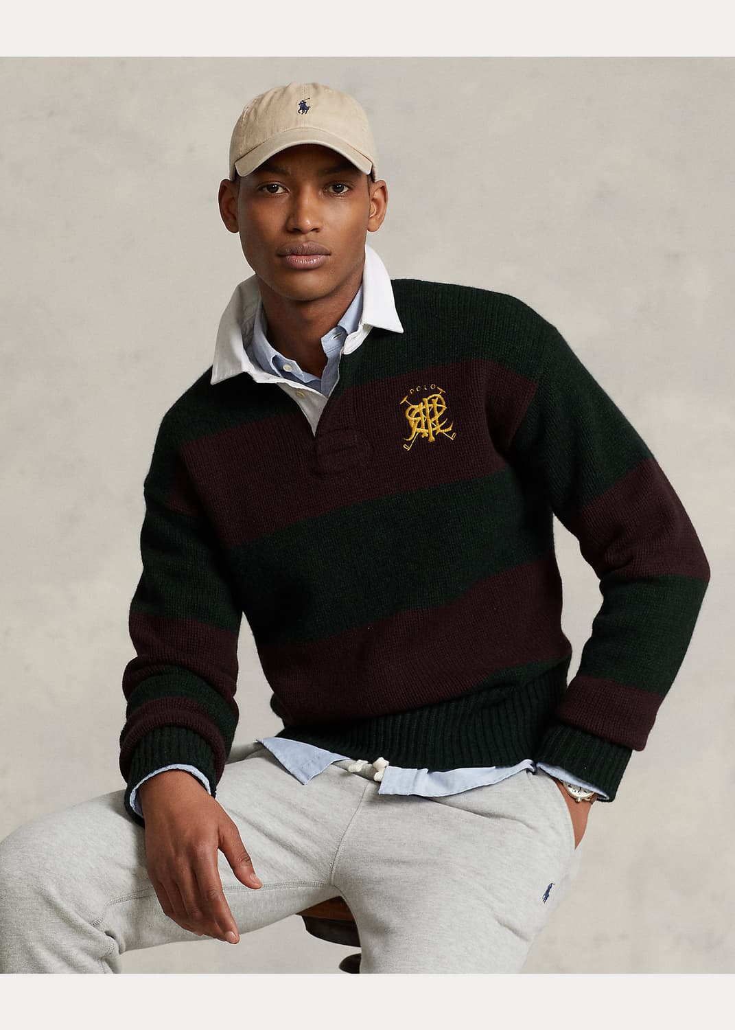 폴로 랄프로렌 럭비 칼라 울 니트 m 상품이미지4