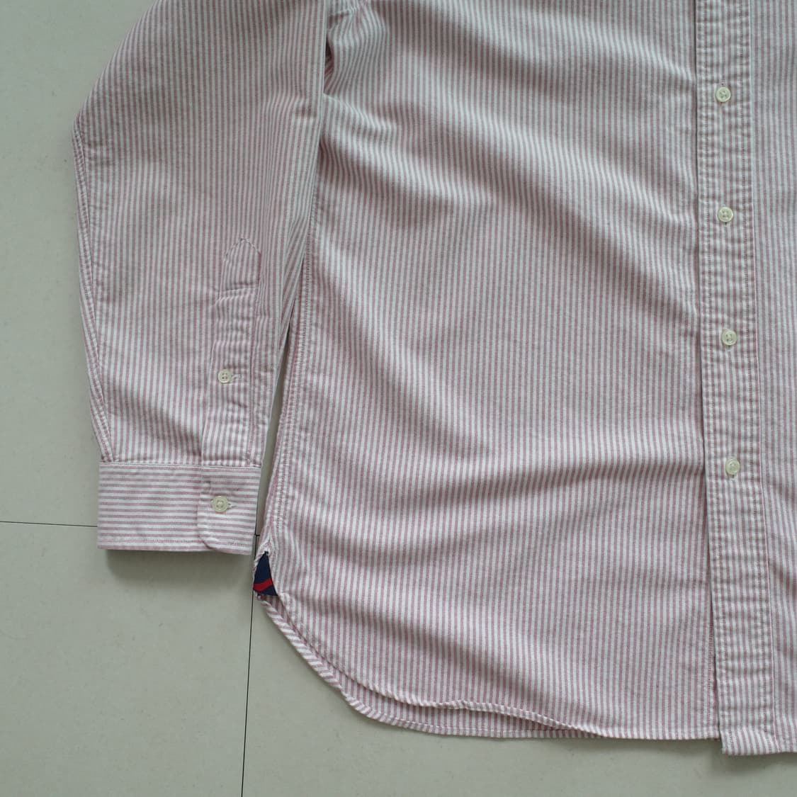 90s 폴로 랄프로렌 캔디드 스트라이프 버튼다운 옥스포드 셔츠 L 상품이미지4