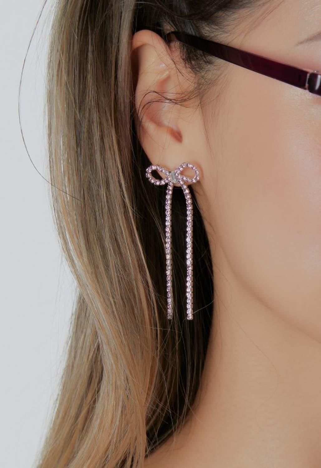 CANDY STONE LONG BOW EARRING 라일락 상품이미지4