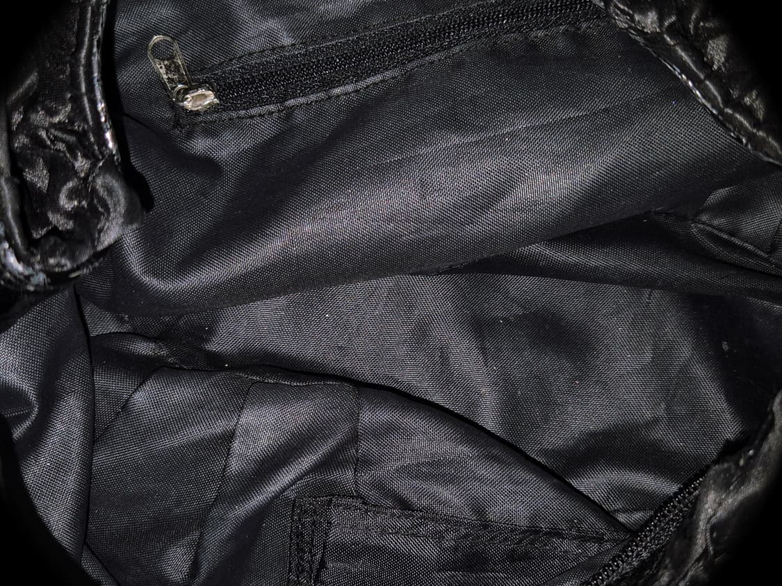 Vintage Black Rose pleats leather Bag 상품이미지3