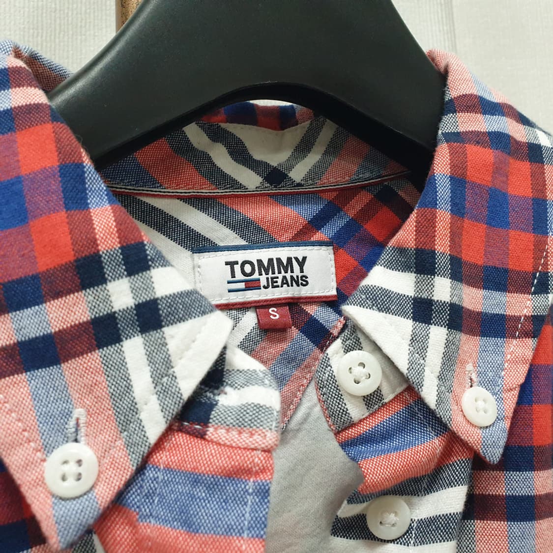 타미진스 여성 레드체크 오버핏 셔츠 S 상품이미지3