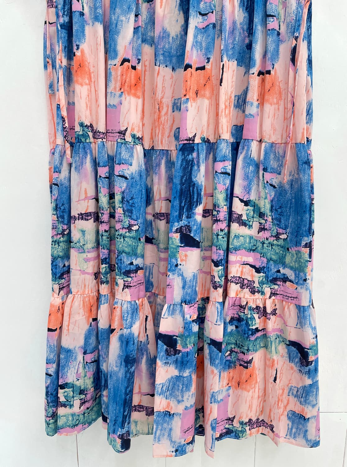 에보 서울(evo seoul) 추상화 패턴 티어드 롱 원피스 상품이미지7