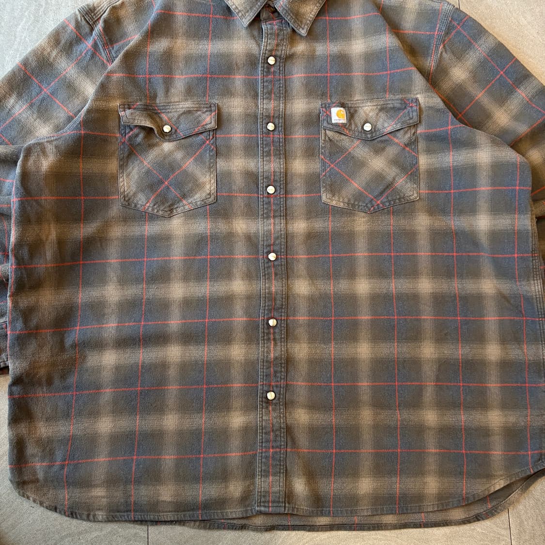 칼하트 정품 오리지널 해비 코튼 체크 긴팔 셔츠 상품이미지4