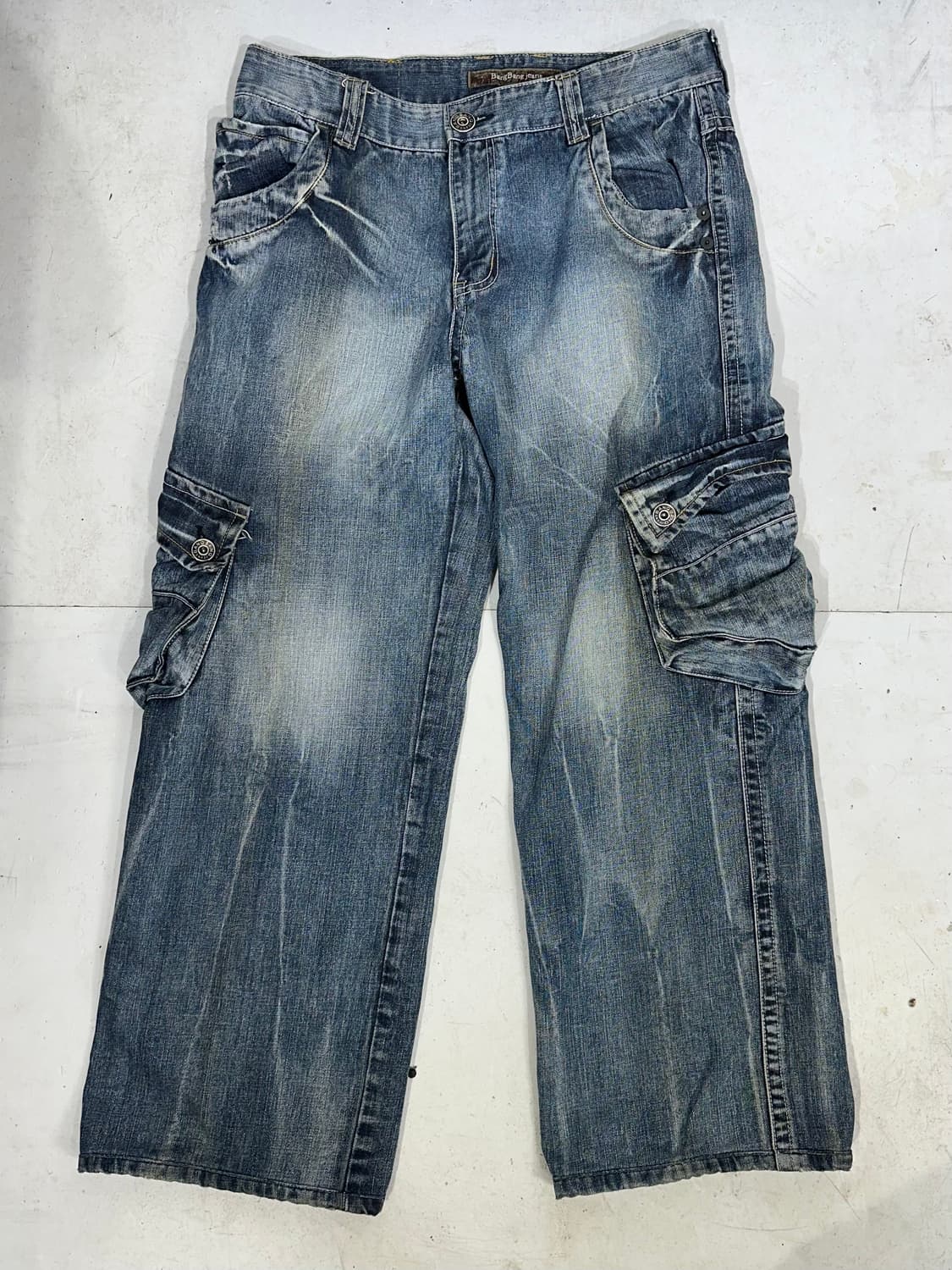 빈티지 진청 대대장 와이드 데님 카고 팬츠 청바지  상품이미지4