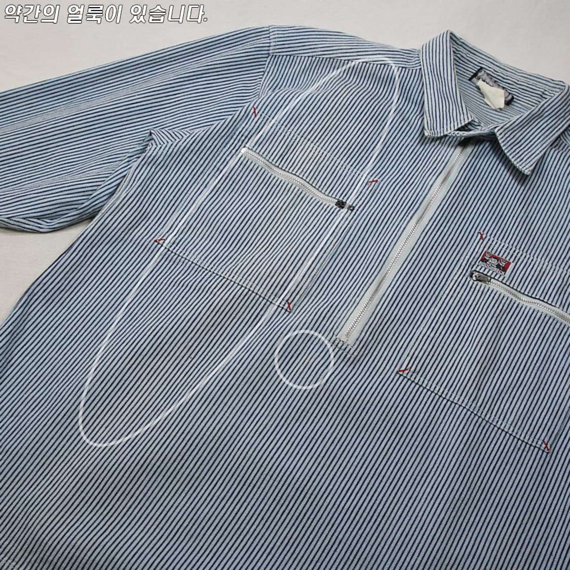 (착용컷) ROUGHNECK 워크 하프 집업 셔츠 (남성용 100) 상품이미지9