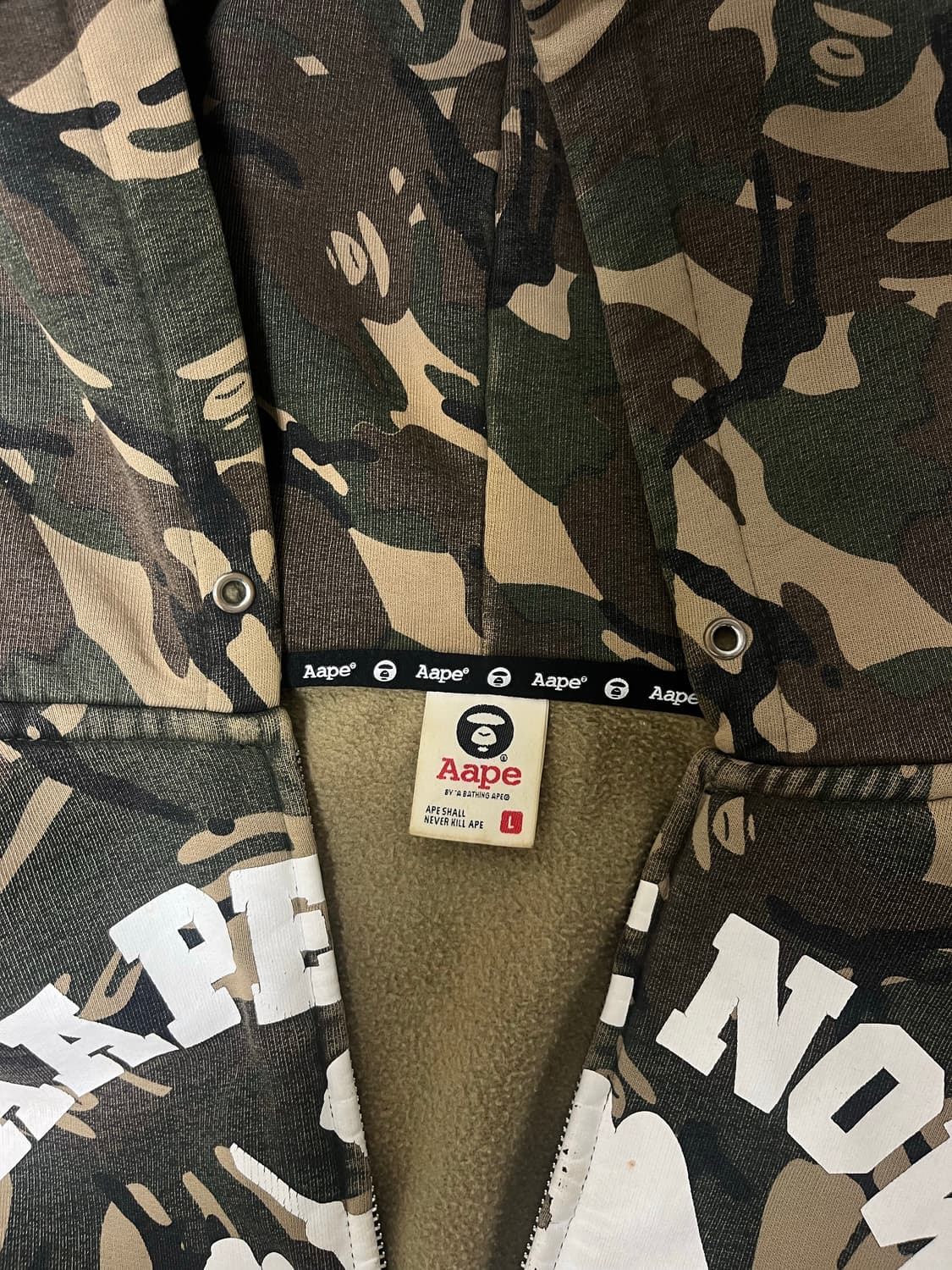 에이프 유니온 카모 후드 집업 L 상품이미지3