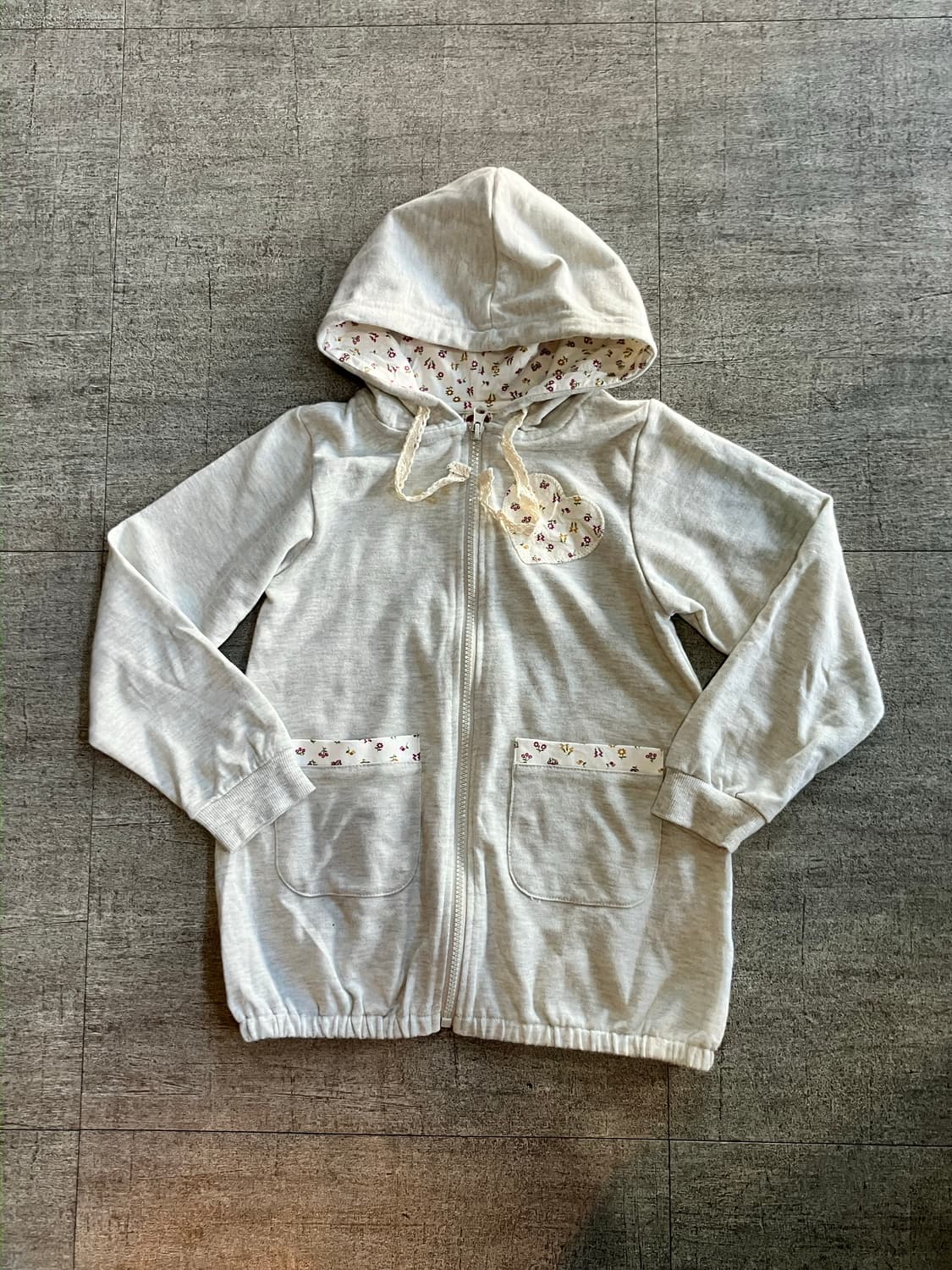 일본빈티지 Crugirl 하구미모리걸 라떼갸루 패치워크 후드집업 상품이미지1