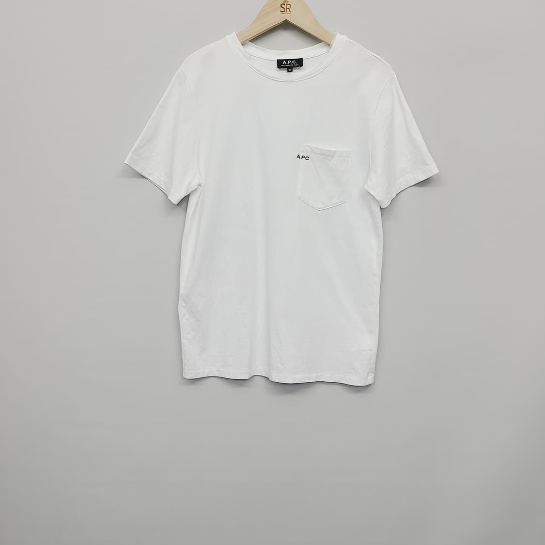 XS/국내 85-90아페쎄(A.P.C.)재팬로고 포켓 반팔티셔츠(화이트) 상품이미지2