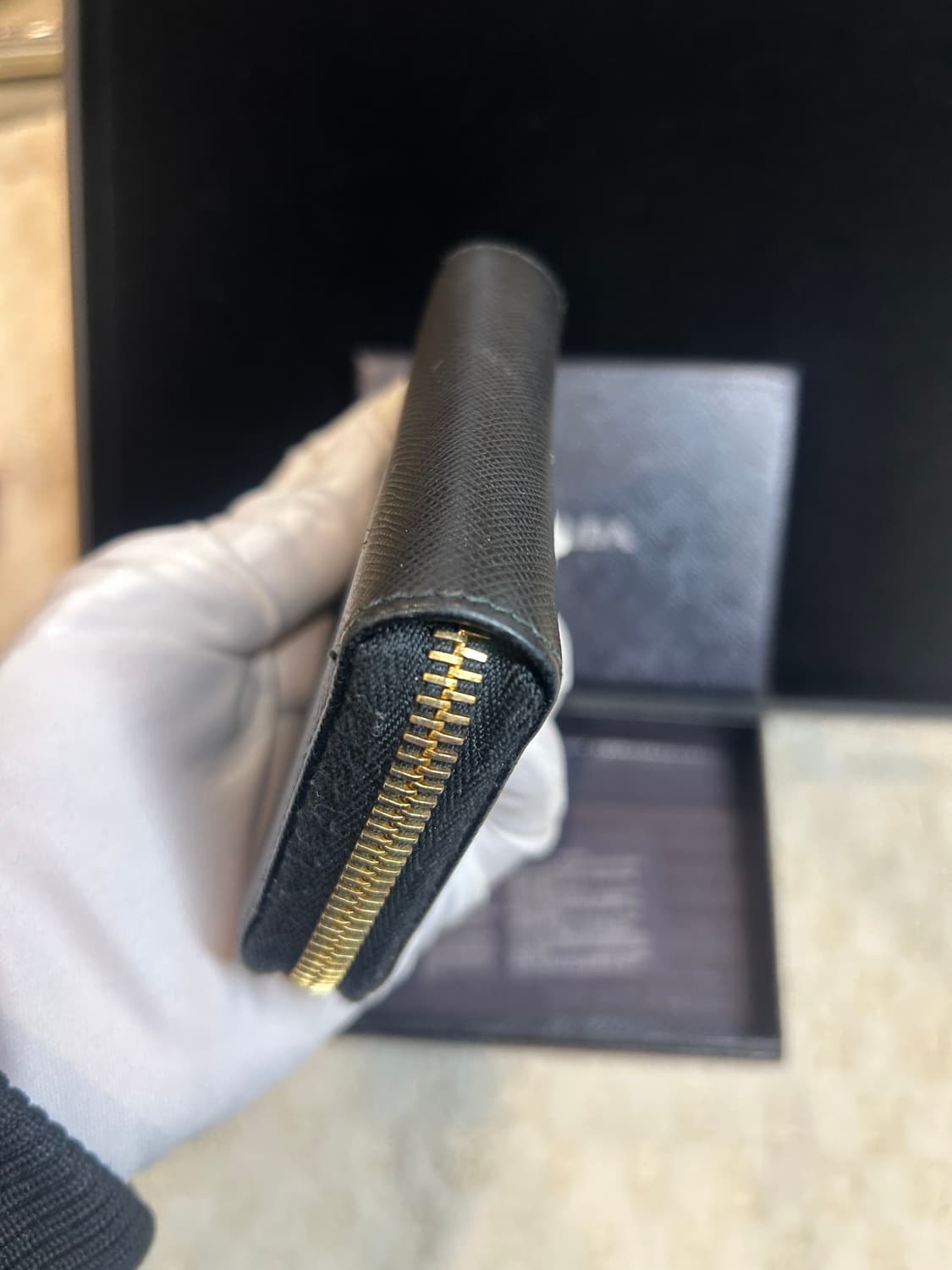 [정품/중고] 프라다 사피아노 동전 지갑 블랙 상품이미지3