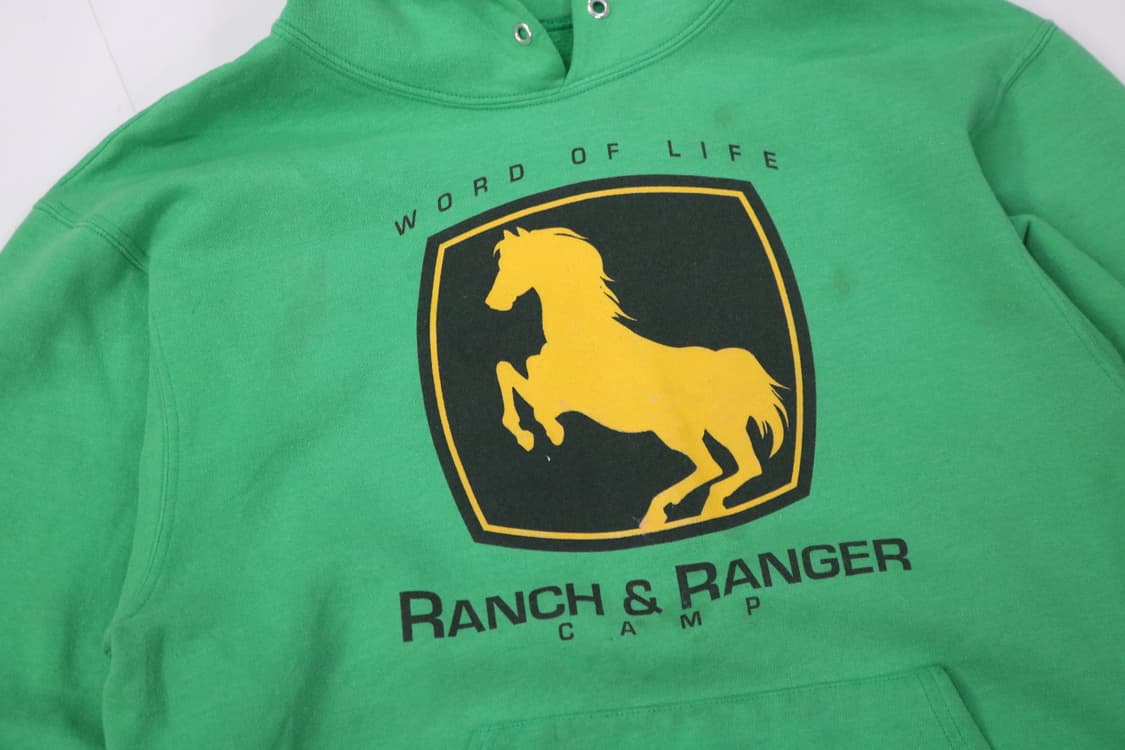 JERZEES 저지스 빈티지 그린 런치 앤 레인저 후드 티셔츠 (M) 상품이미지4