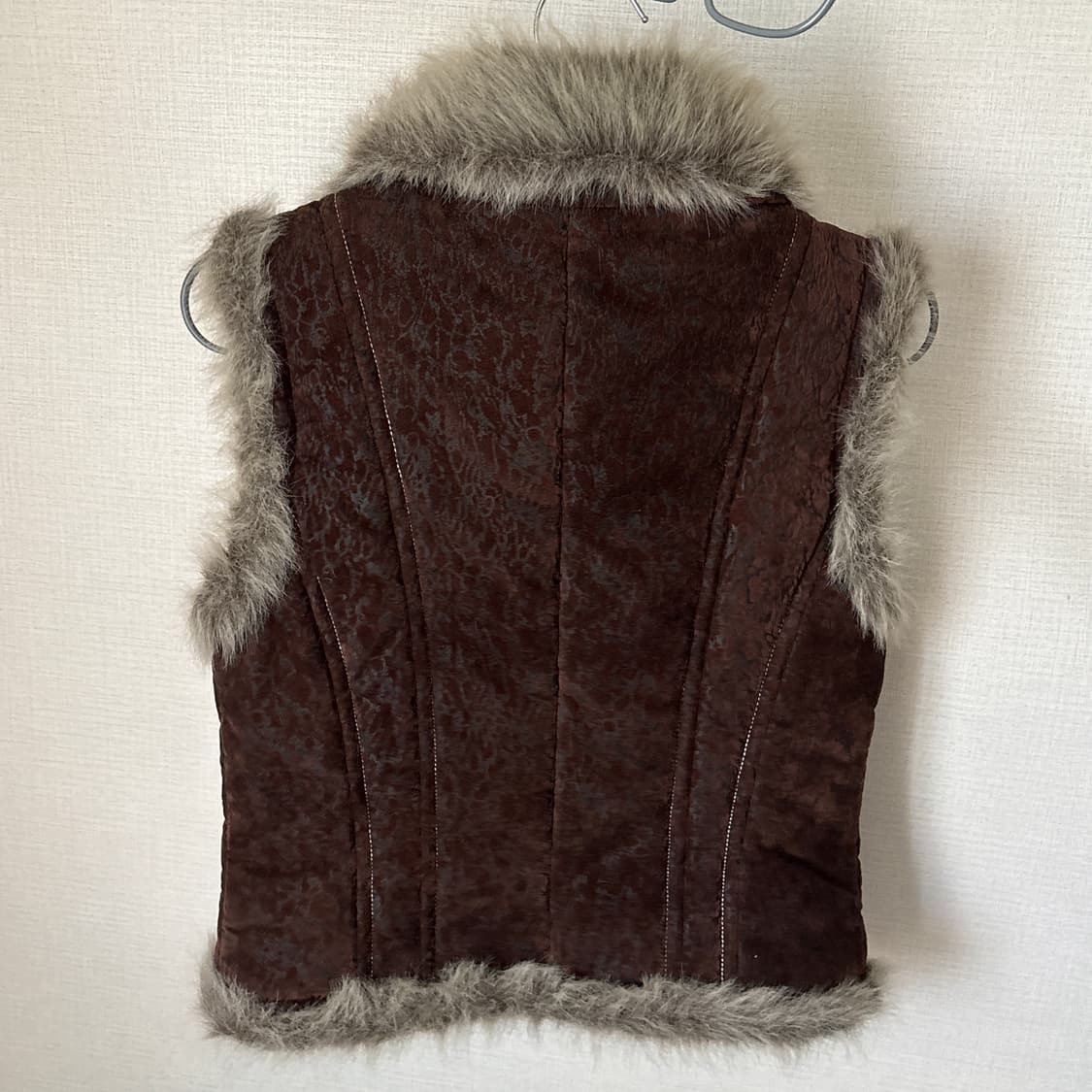 빈티지 보헤미안 에스닉무드 브라운 털조끼 베스트 상품이미지4