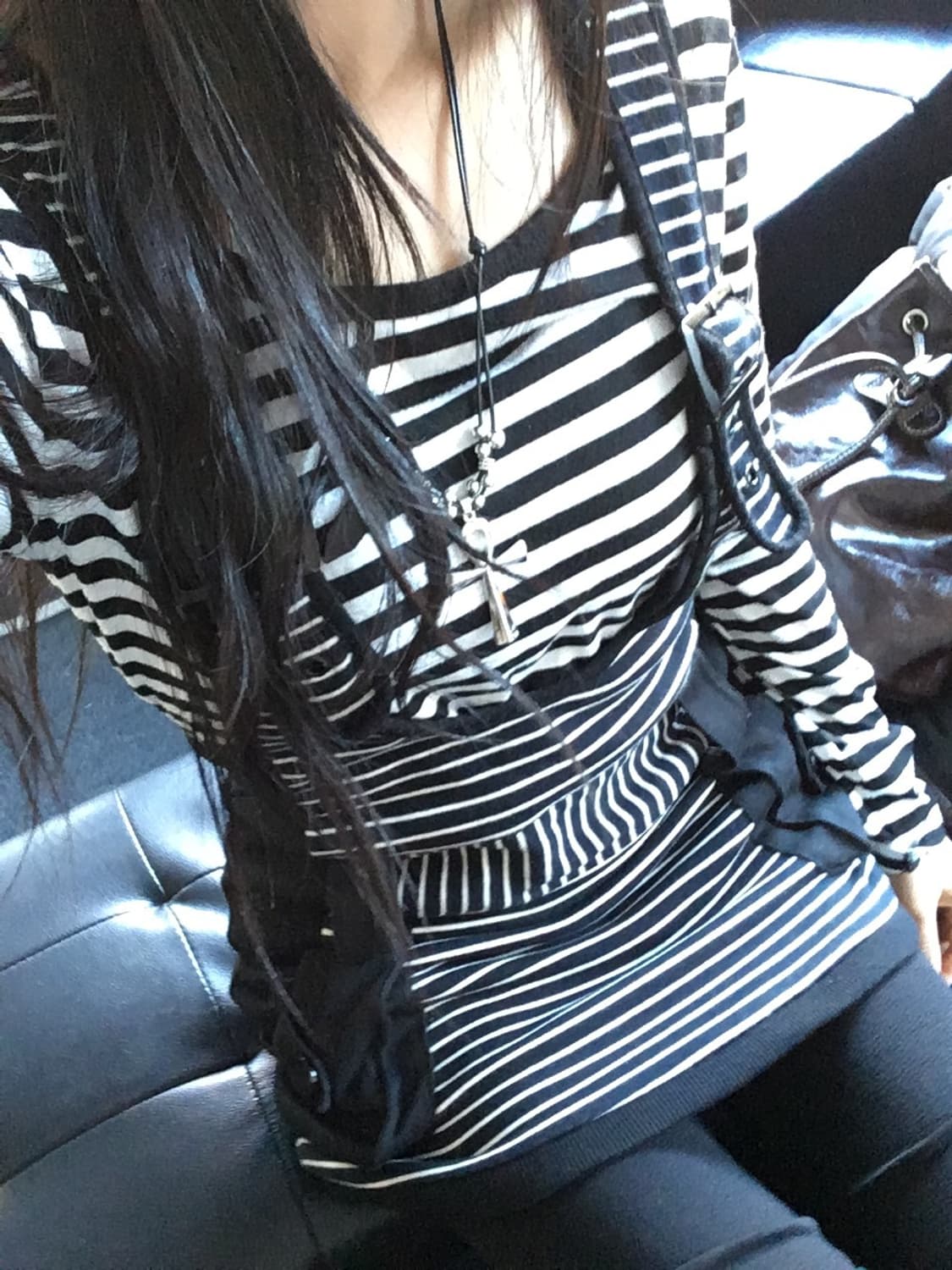 멜빵 스트라이프 포켓 스커트 상품이미지5