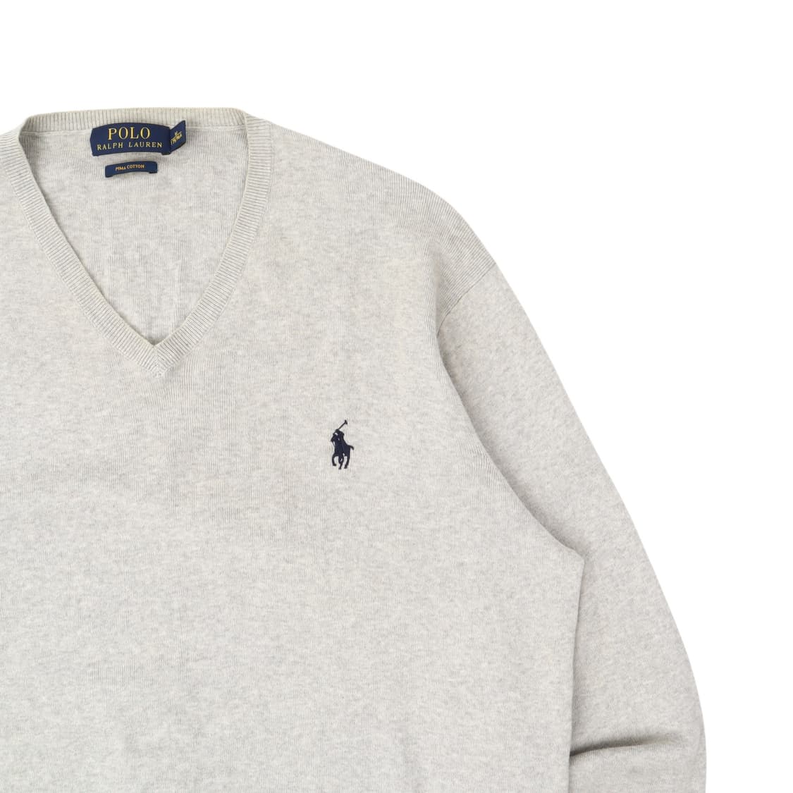 폴로 랄프로렌 라이트 그레이 피마코튼 브이넥 니트 상품이미지3