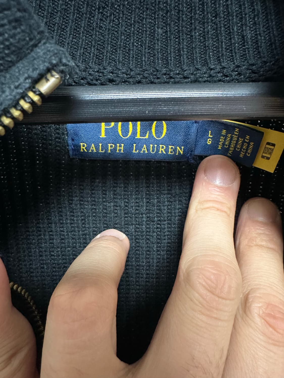 no.91 폴로 랄프로렌 블랙 니트 풀집업 L 새상품급 상품이미지2