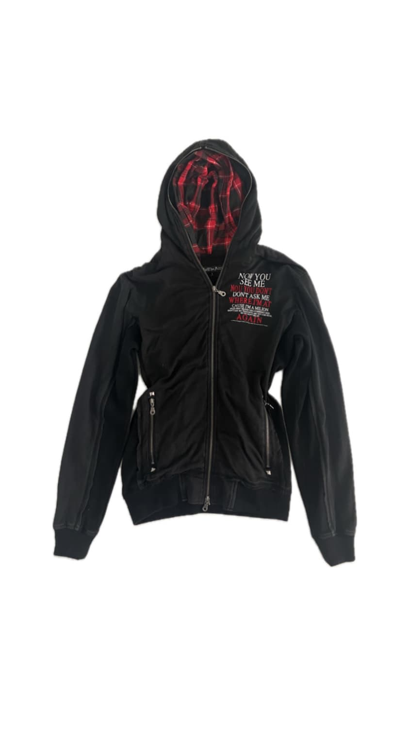 레드체크 포인트 블랙후드집업 상품이미지1