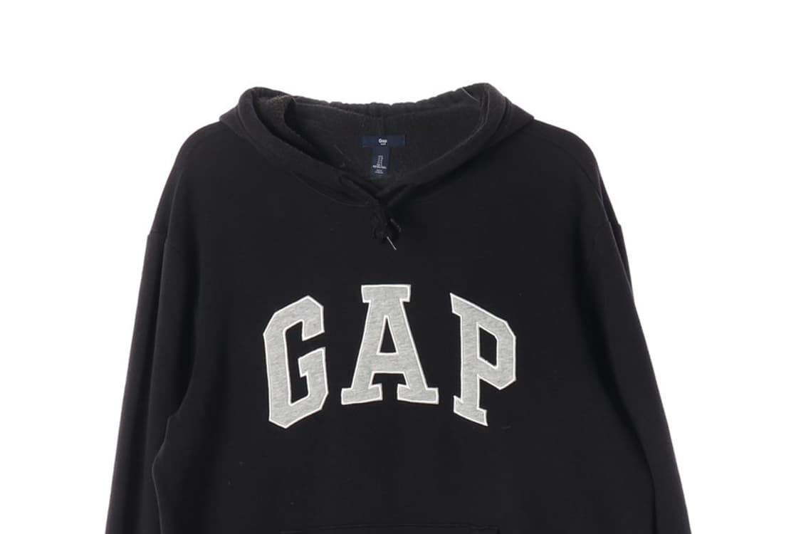 GAP 빅 로고 블랙 기모 후드티 L 상품이미지3