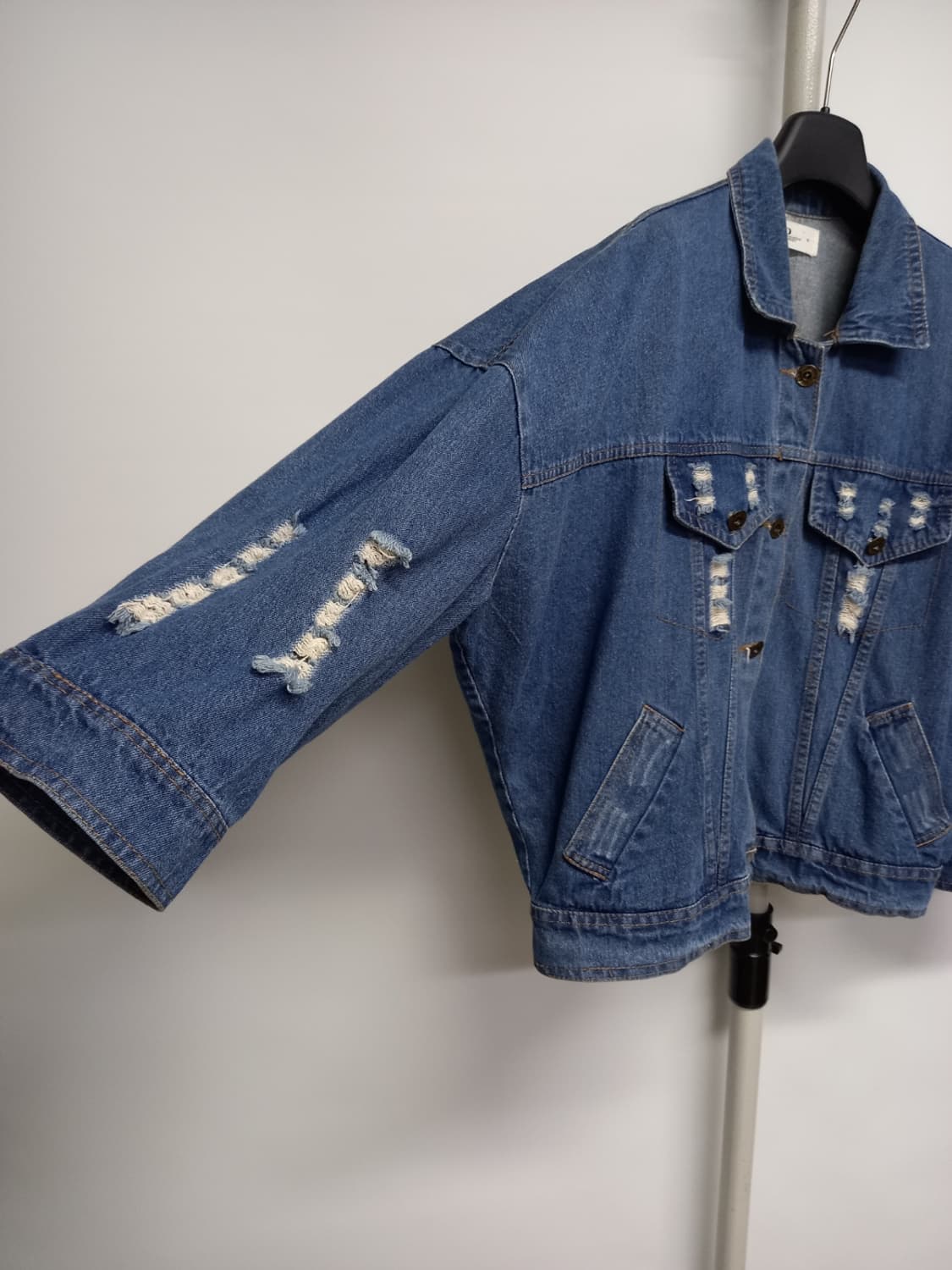 새 LAP 춘추 진청 루즈박시핏 데님 자켓 F 44-77 상품이미지4