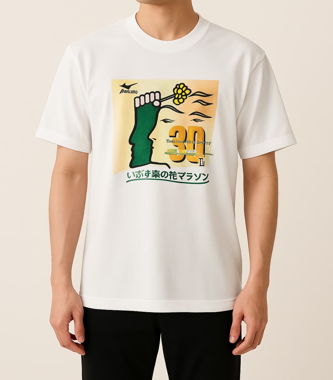 미즈노 이부스키 나노하나 마라톤 30주년 기념 화이트 티셔츠_L 상품이미지1