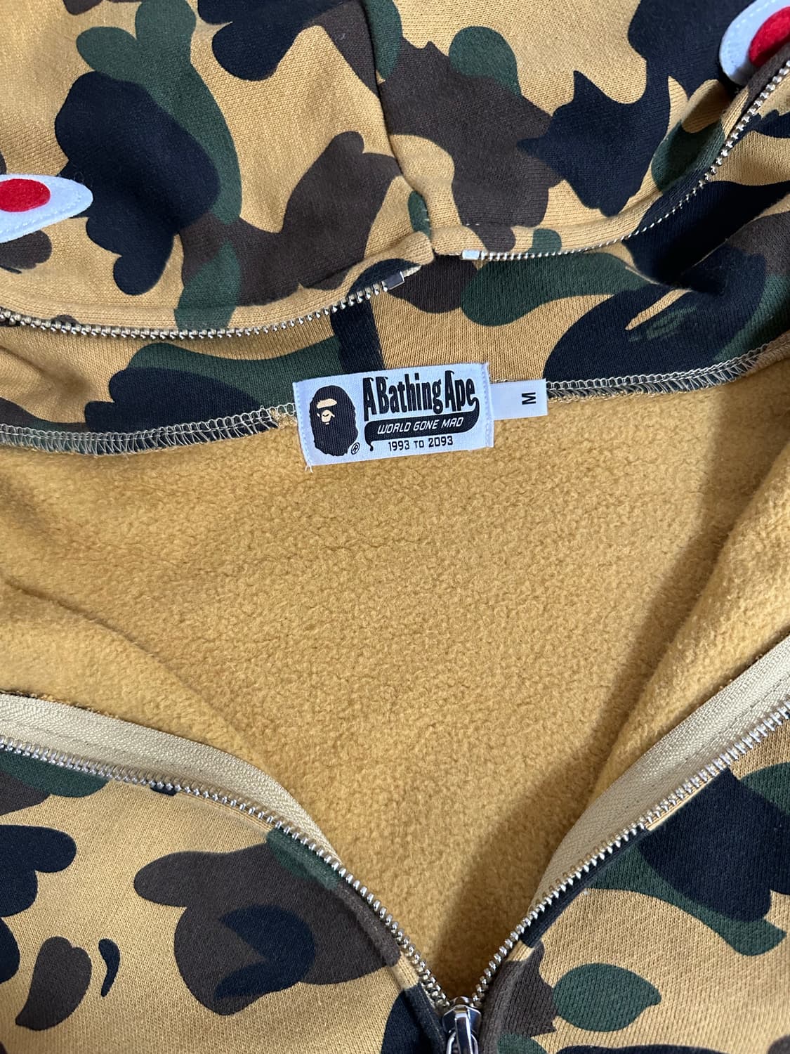 베이프 샤크 후드집업 황계 M 상품이미지4