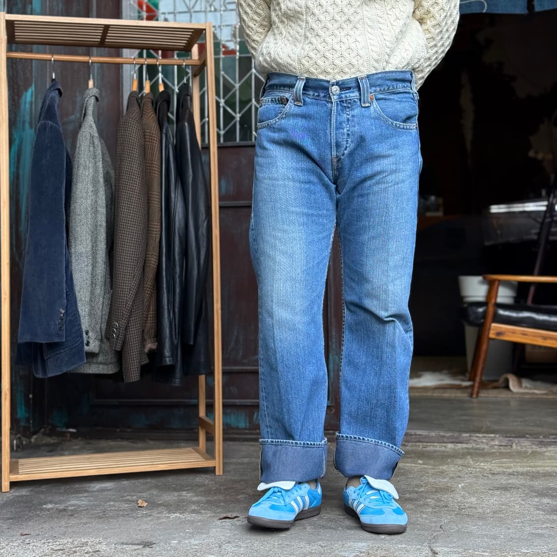 00‘s 리바이스 아이코닉 스트레이트 타입1 데님 팬츠 34 상품이미지8