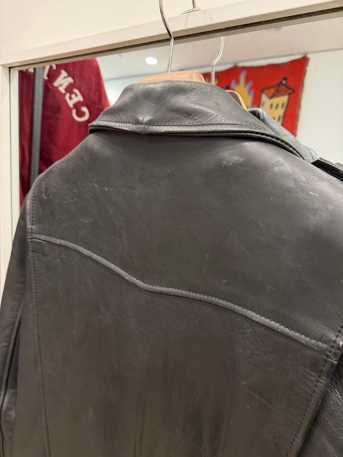 Liugoo 빈티지 카우하이드 레더 라이더 자켓 상품이미지5