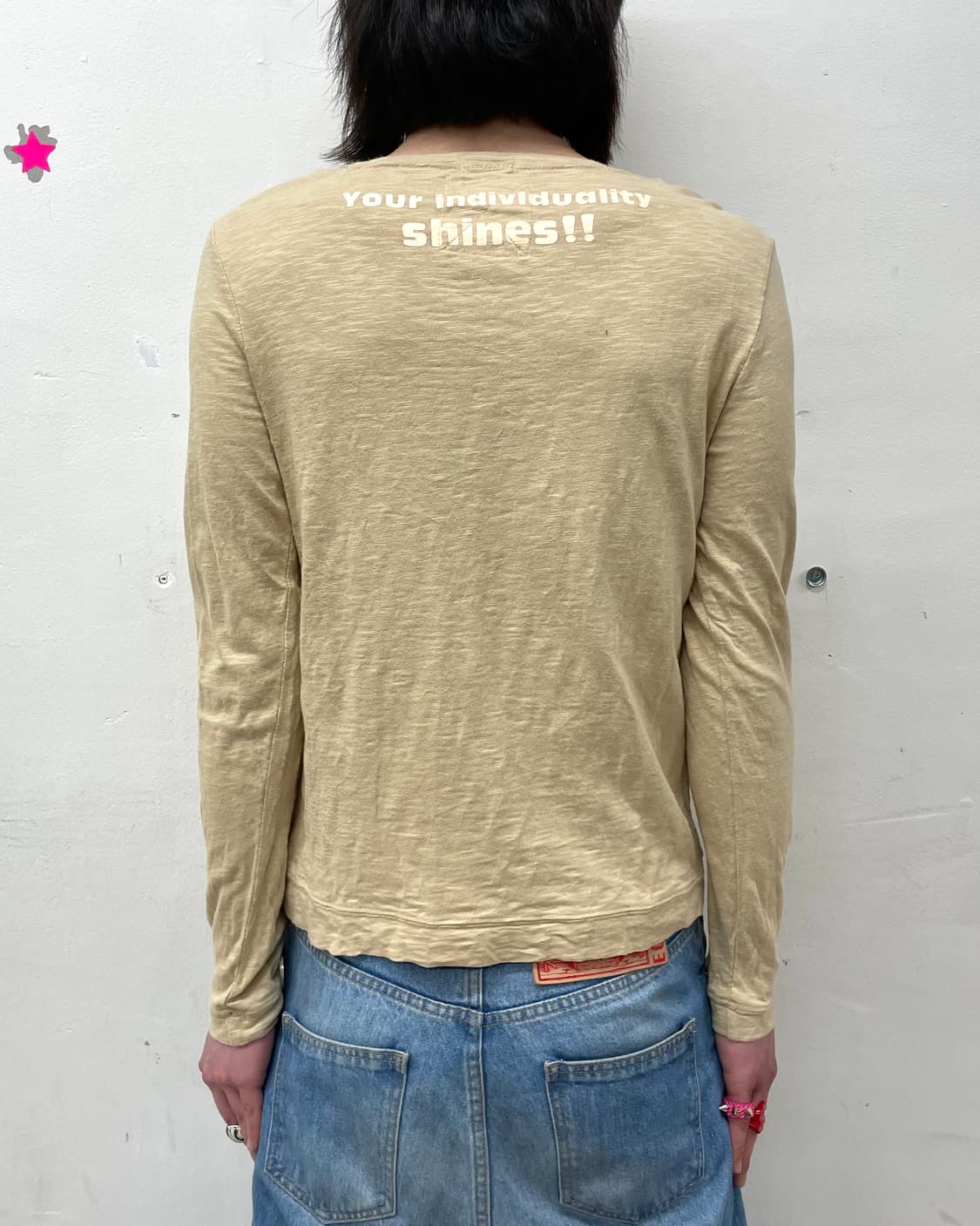 Jeans Embroidery Brown Long-Sleeved  상품이미지2