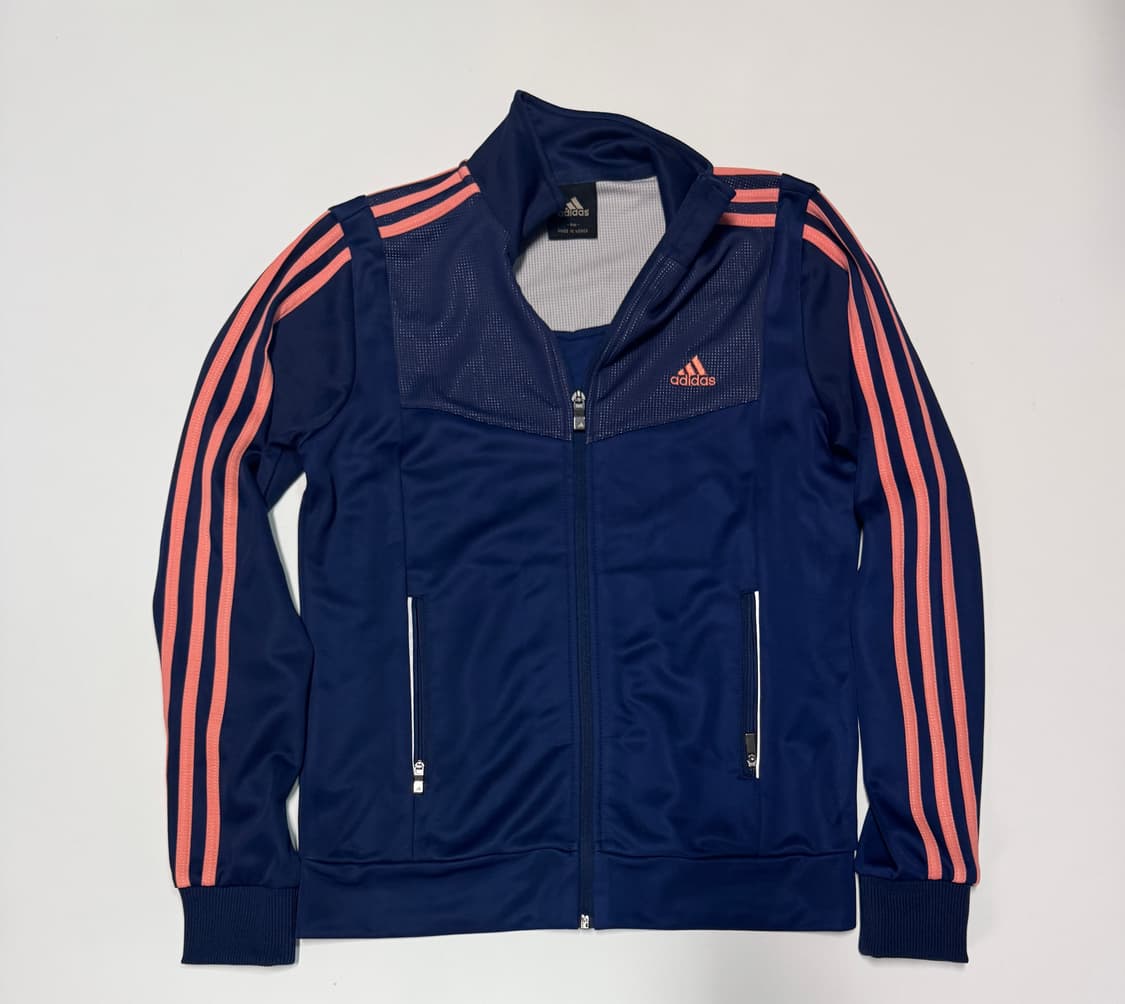 여성 아디다스 이쁜 네이비 핑크 져지 트랙탑 s 상품이미지1